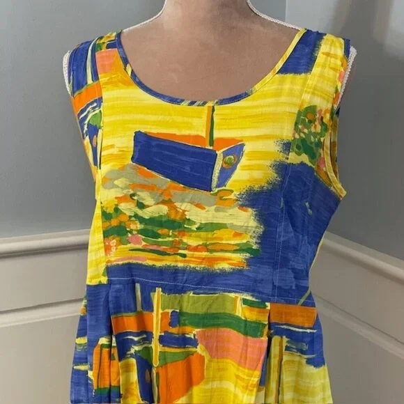 Jams World Vintage 90's Low Tide Janice Tank Pocket Midi Dress Small - Picture 2 of 8